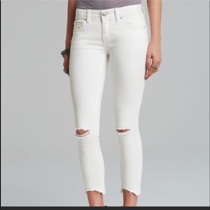 Free People white skinnies!